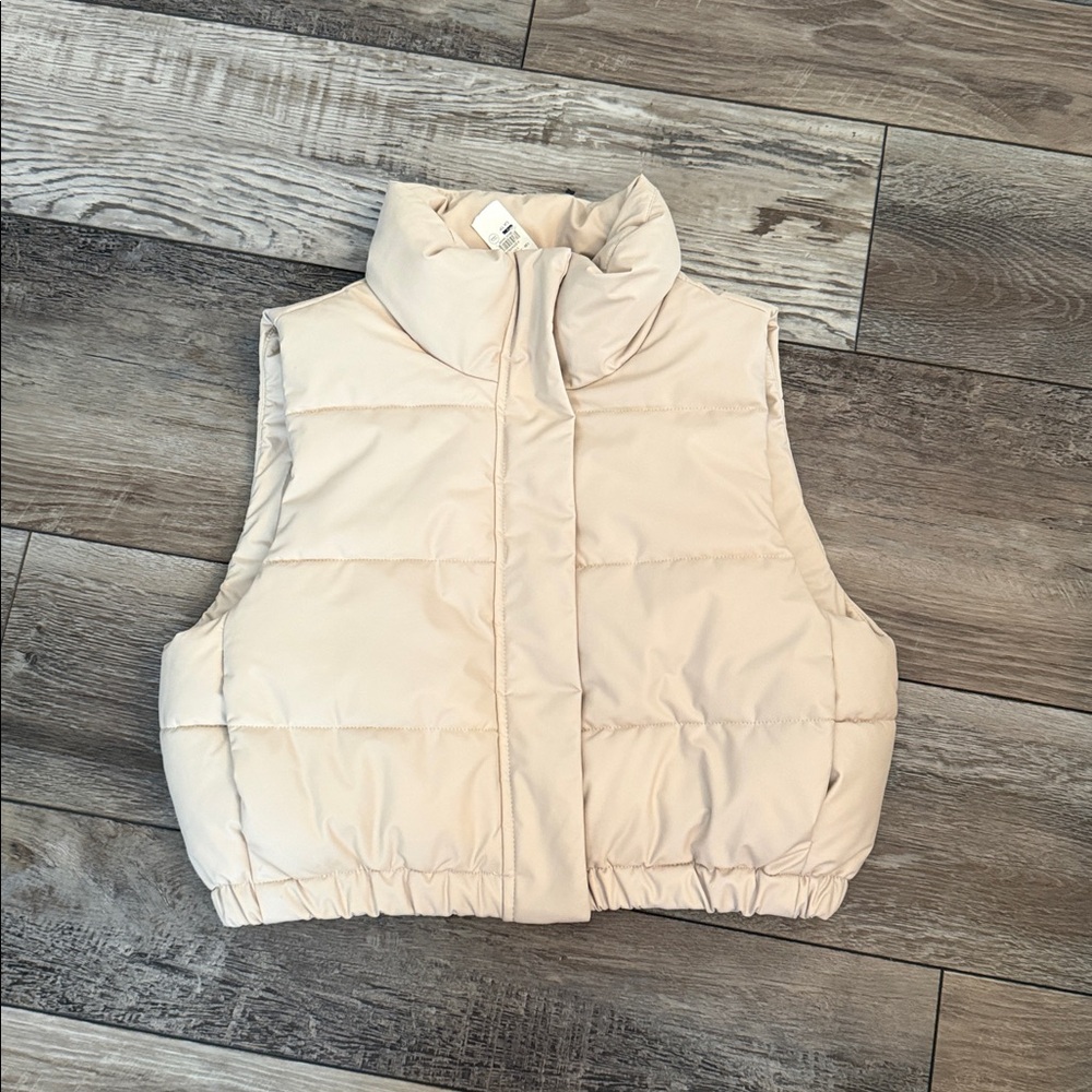 NEW! OFFLINE By Aerie Real Luxe Faux Leather Vest in Sandalwood Size S - Picture 8 of 13
